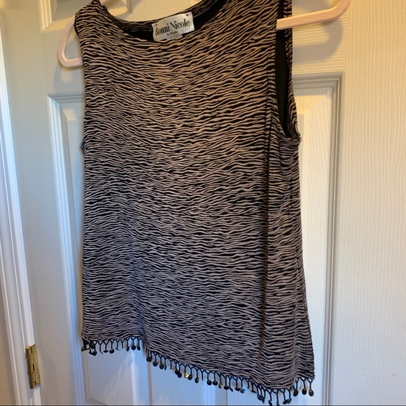 Vintage Ronni Nicole zebra beaded top - Picture 3 of 9